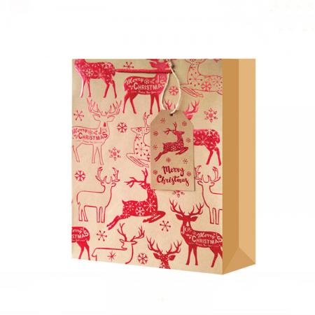 surtido de papel reciclado de color de alta calidad brillante bolsa de regalo de navidad surtido