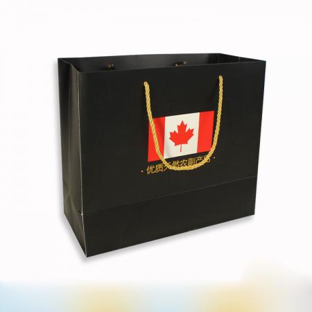 regalo de lujo de papel de arte bolso de compras de papel personalizado marrón negro