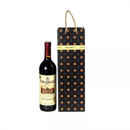 Fábrica al por mayor de lujo de lujo de embalaje de regalo personalizado impreso botella de papel bolsas de vino con asas