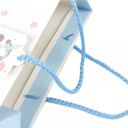 bolsa de compras de papel de regalo personalizado de diseño de unicornio de dibujos animados