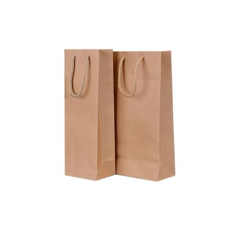 proveedores de china bolsa de compras de papel kraft marrón con asa