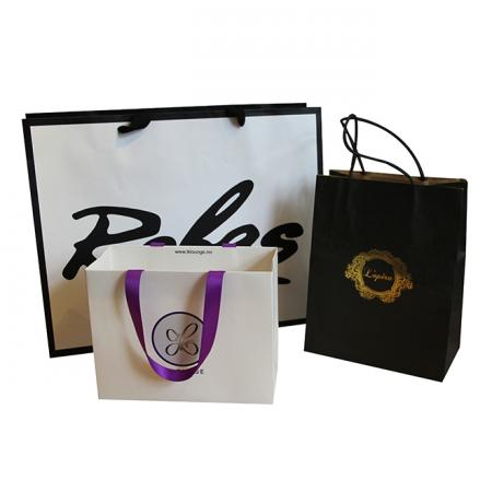 bolsas de papel de compras personalizadas baratas al por mayor con su propio logotipo