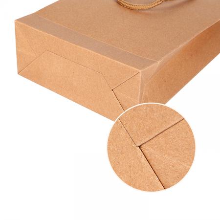 regalo reciclado de alta calidad con logotipo personalizado, bolso de compras de papel kraft marrón con asa