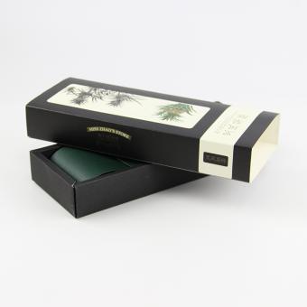 caja de papel de arte plegable negra pequeña 300g 400 gsm impresa personalizada