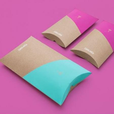 impresión personalizada embalaje de caja de almohada de papel kraft marrón reciclado grueso