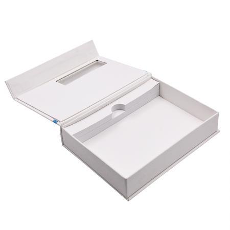 caja de paquete de regalo de cartón rígido de alta gama con caja de ventana de pvc transparente