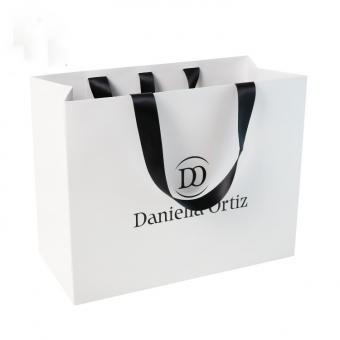 bolsas de regalo personalizadas para bolsa de papel blanco reciclado con logo