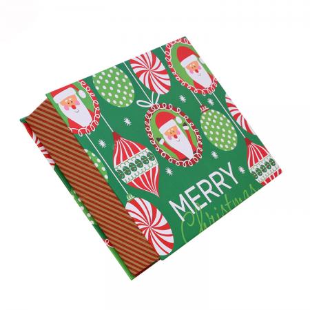 caja de cartón de papel de regalo hecha a mano personalizada de diseño navideño con logotipo impreso fabricante