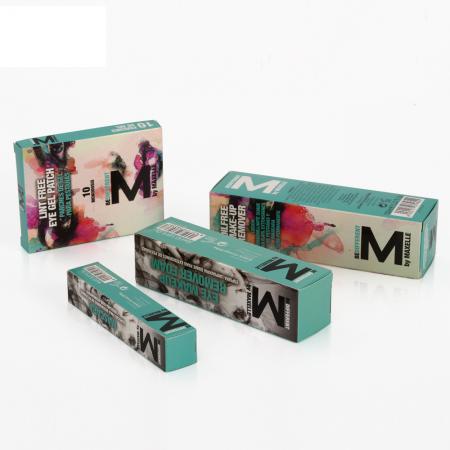 caja de empaquetado de papel de final de pliegue recta cosmética impresa en color de logotipo personalizado barato pequeño producto