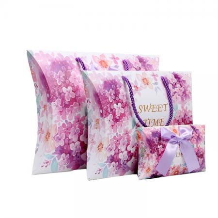 caja de regalo de almohada de papel de bufanda personalizada de diferentes tamaños de diseño