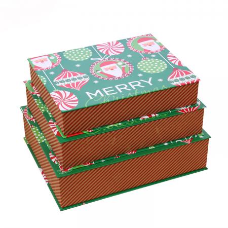 caja de cartón de papel de regalo hecha a mano personalizada de diseño navideño con logotipo impreso fabricante