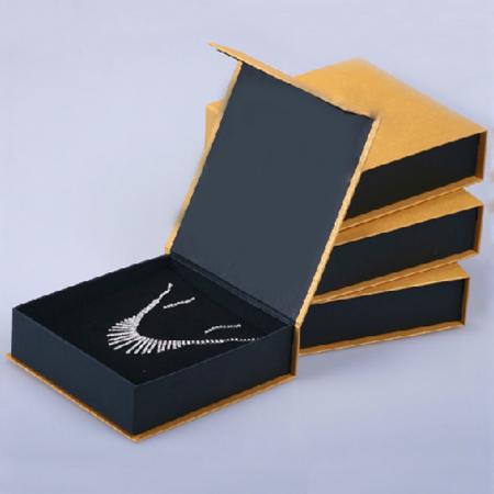 caja de regalo de joyería de papel negro para collar
