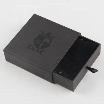 Fabricante profesional logotipo personalizado caja de regalo de dos piezas china cajón de lujo joyas pulseras caja de embalaje de papel negro