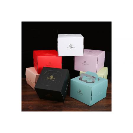 Caja de cupcakes de papel de diseño de moda de alta calidad con ventana transparente