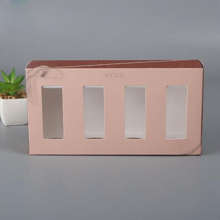 caja de papel de regalo cosmética de impresión de lujo con ventana de pvc transparente
