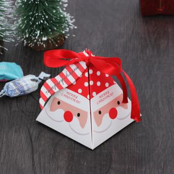 impresión personalizada caja de regalo de papel de navidad plegable con lazo de cinta
