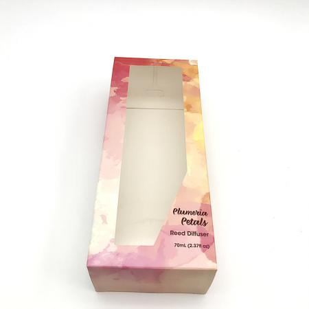 papel de caja de regalo de ventana transparente de arco de cinta plegable de sellado de oro caliente