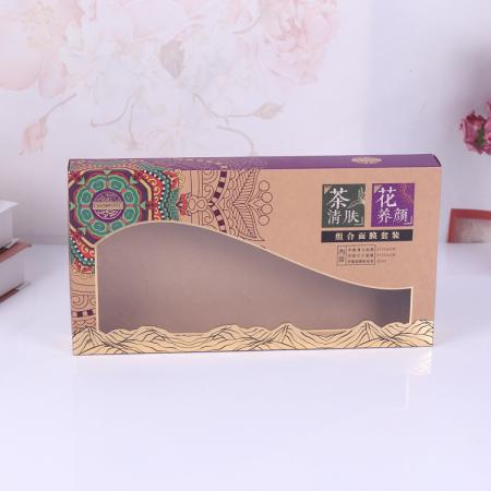 paquete de cosméticos de sello de oro caliente de lujo empaquetado de caja de papel con lazo de cinta