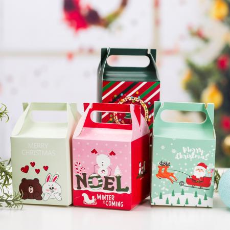 impresión personalizada diseño creativo color plegable caja de dulces de papel de navidad