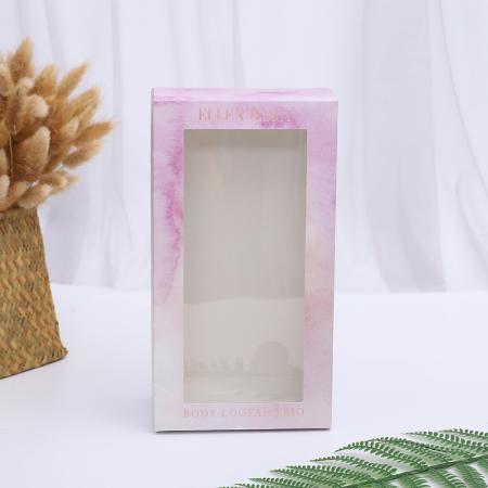 caja de empaquetado del regalo cosmético cuadrado barato del color con la ventana del pvc