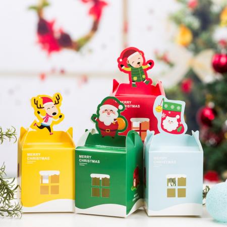 Venta caliente plegable de lujo de impresión caja de papel de regalo de navidad con embalaje de ventana