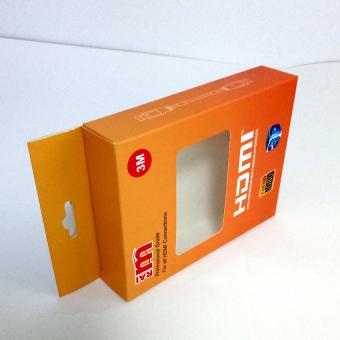 caja de papel de regalo cosmética de fondo plano impresa de forma única elegante con ventana transparente