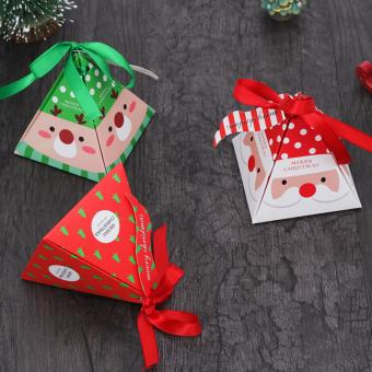 regalo de caja de papel de navidad de impresión offset de varias formas con lazo de cinta