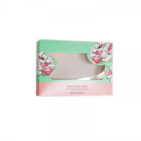 caja de empaquetado cosmética de cartón plegable de lujo de impresión offset de alta calidad personalizada con ventana de pvc transparente