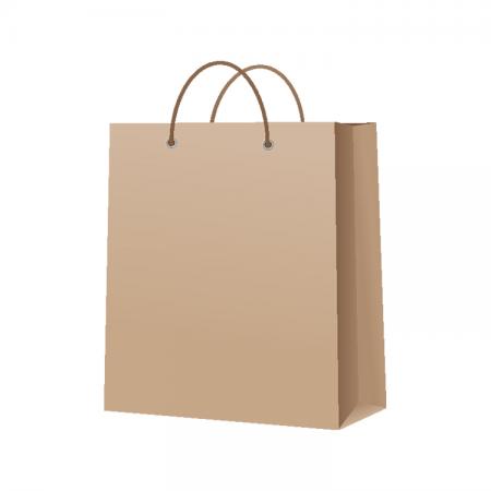 OEM color sólido reutilizable marrón kraft bolsa de papel con asa de compras