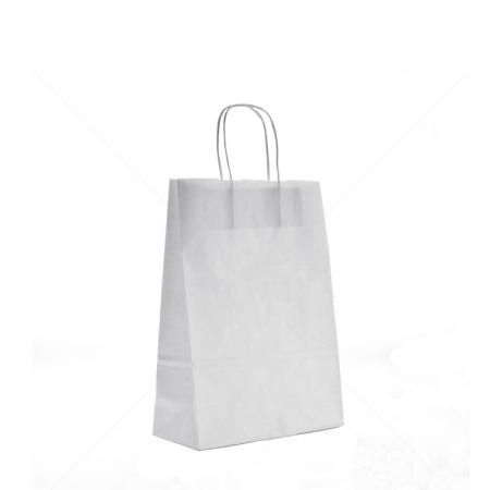 bolsa de papel blanca plana reciclada de lujo personalizada para regalo de empaque