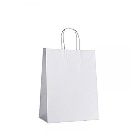 bolsa de papel blanca plana reciclada de lujo personalizada para regalo de empaque