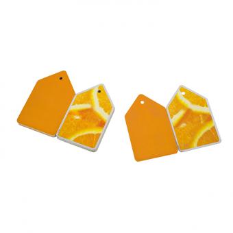 Naranja reciclada que imprime etiquetas colgantes plegadas de cartón de dos lados