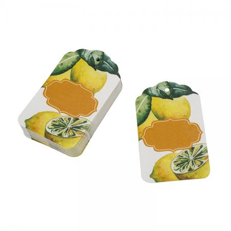estilo de moda elegante impresión de limón etiquetas en relieve de impresión en relieve