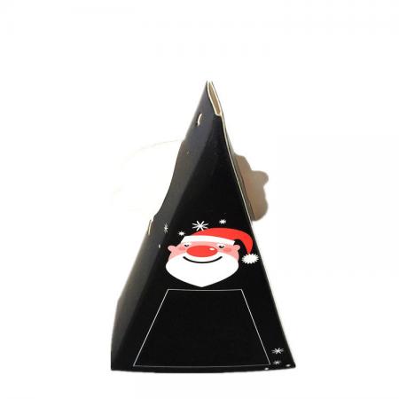 caja de regalo de lujo en forma de triángulo de cartón negro para embalaje
