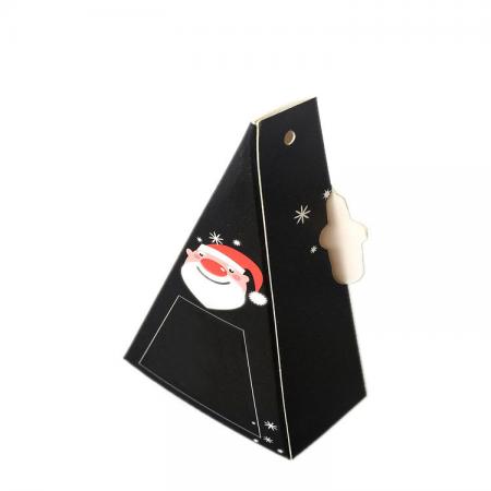 caja de regalo de lujo en forma de triángulo de cartón negro para embalaje