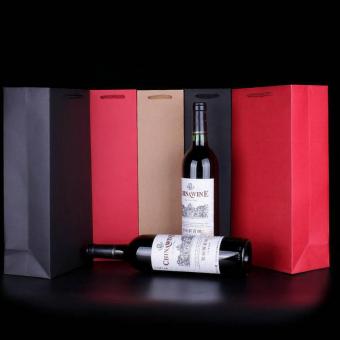 proveedor de china logotipo personalizado impresión marrón papel kraft bolsa de botella de vino
