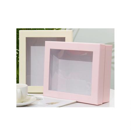 impresión colorida caja de regalo plegable caja de embalaje de papel transparente con ventana