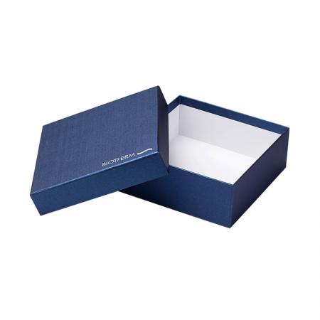 cajas de zapatos vacías de regalo de papel azul superior e inferior de lujo