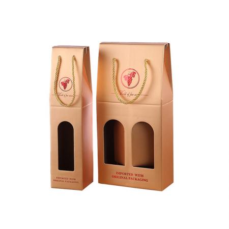 Dos botellas de cartón de vino de cartón corrugado de embalaje de papel caja de regalo de vino