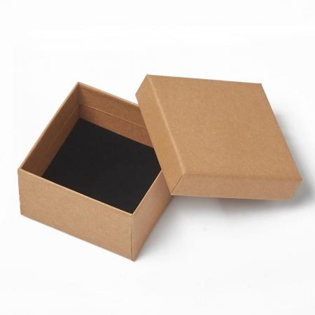 caja de joyería de lujo al por mayor logotipo personalizado papel kraft marrón