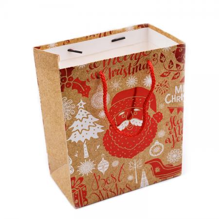 Custom Made Merry Christmas Paper Gift Bag With Handles