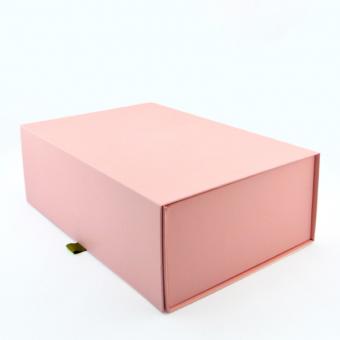 rosa mailer cuadro de piso plegable de la caja de regalo con cinta de opciones