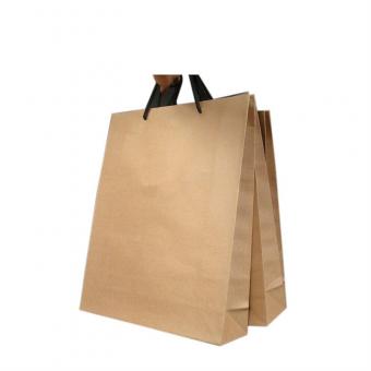 Manija de regalo de compras personalizada, impresión artesanal, embalaje para comida para llevar, bolsa de papel pequeña con su propio logotipo, bolsa de papel kraft marrón, blanco y negro